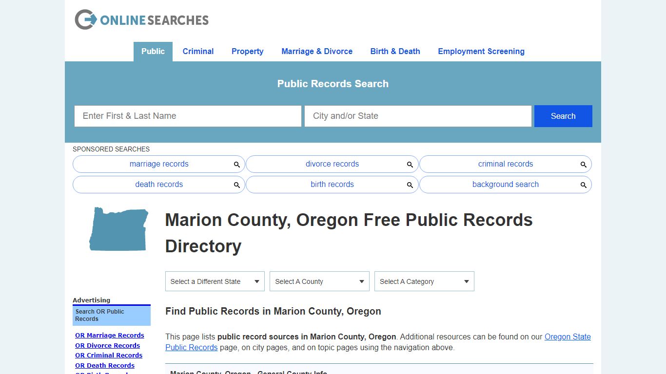 Marion County, Oregon Public Records Directory