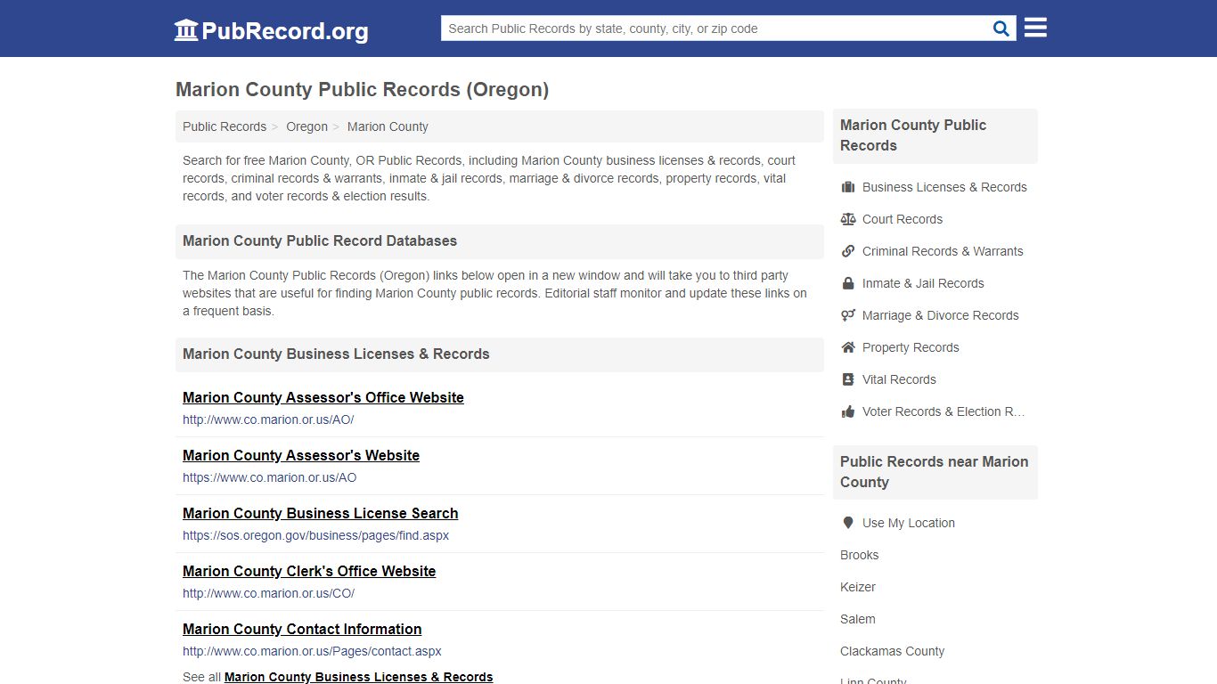 Free Marion County Public Records (Oregon Public Records)